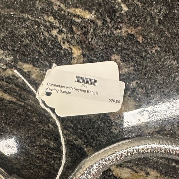 Metallic Silver Keychain and Cardholder Set - Picture 2 of 3